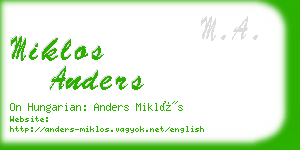 miklos anders business card